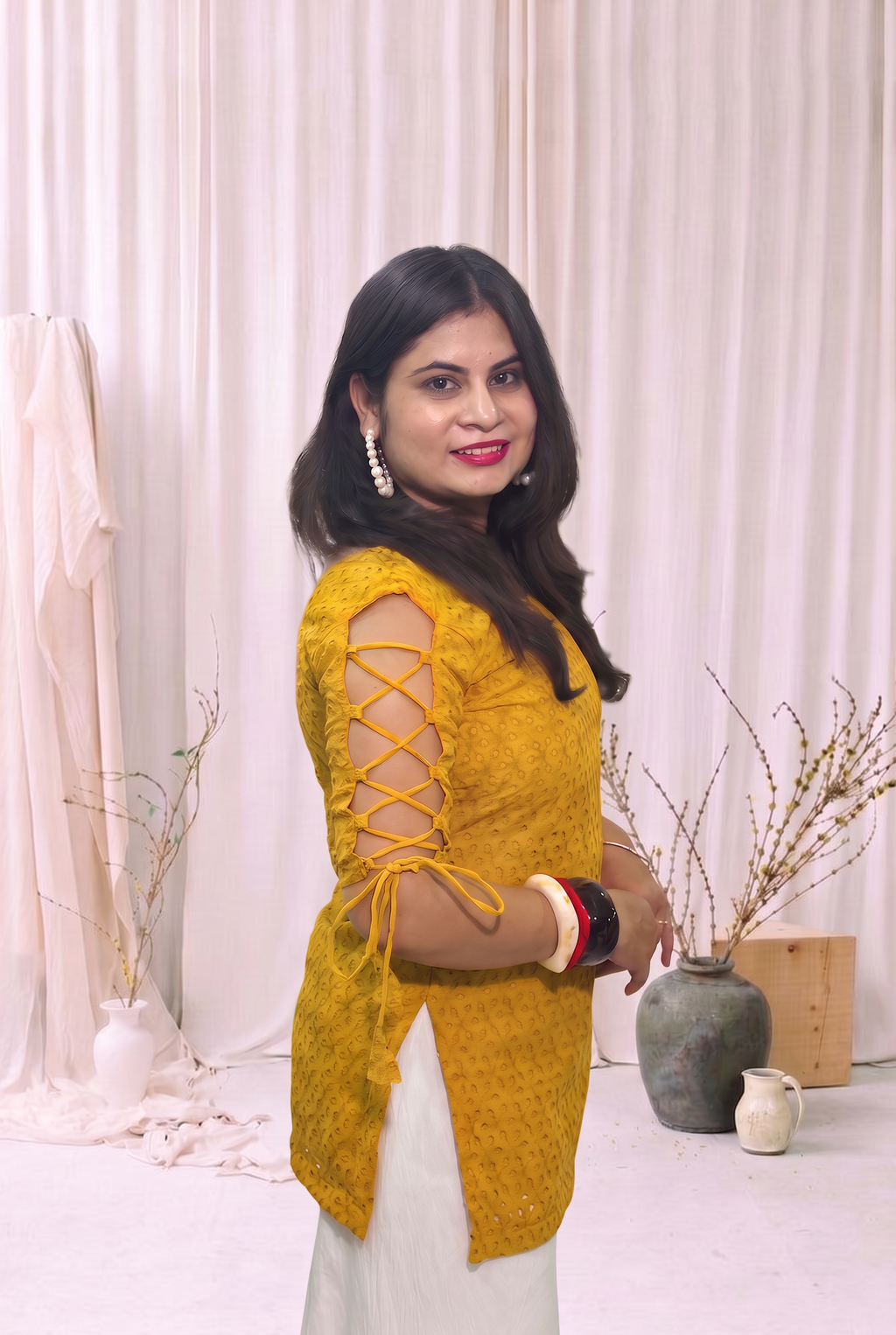 Sunflower Dori Sleeve Kurti 🌻