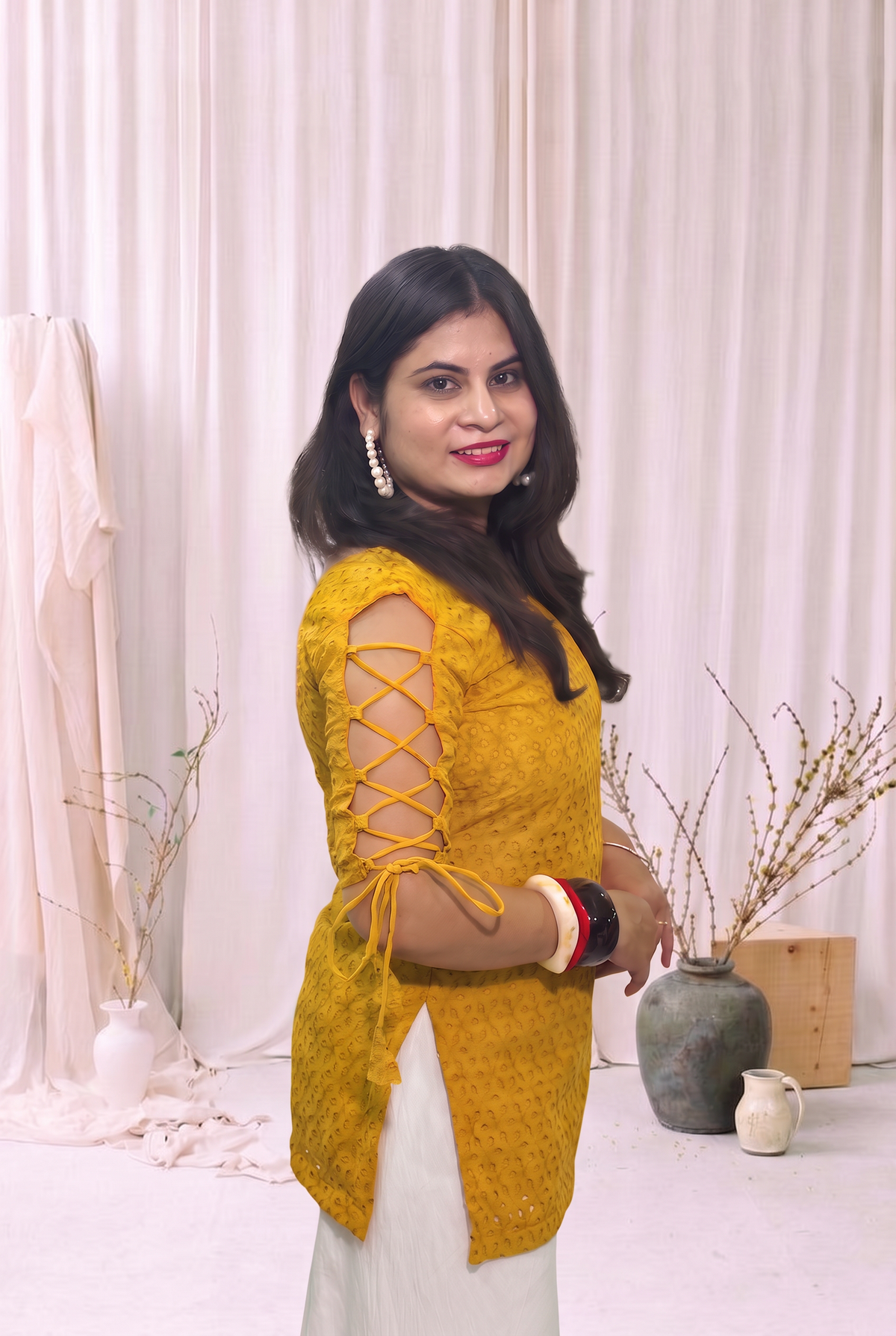 Sunflower Dori Sleeve Kurti 🌻