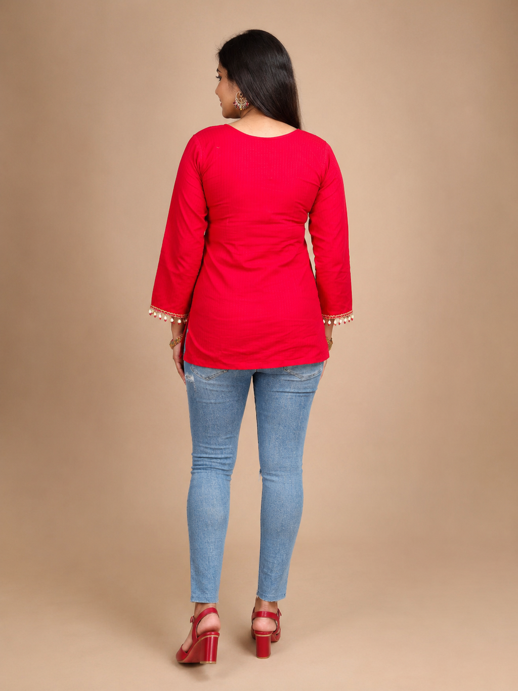 Ruby Pearl Charm Kurti