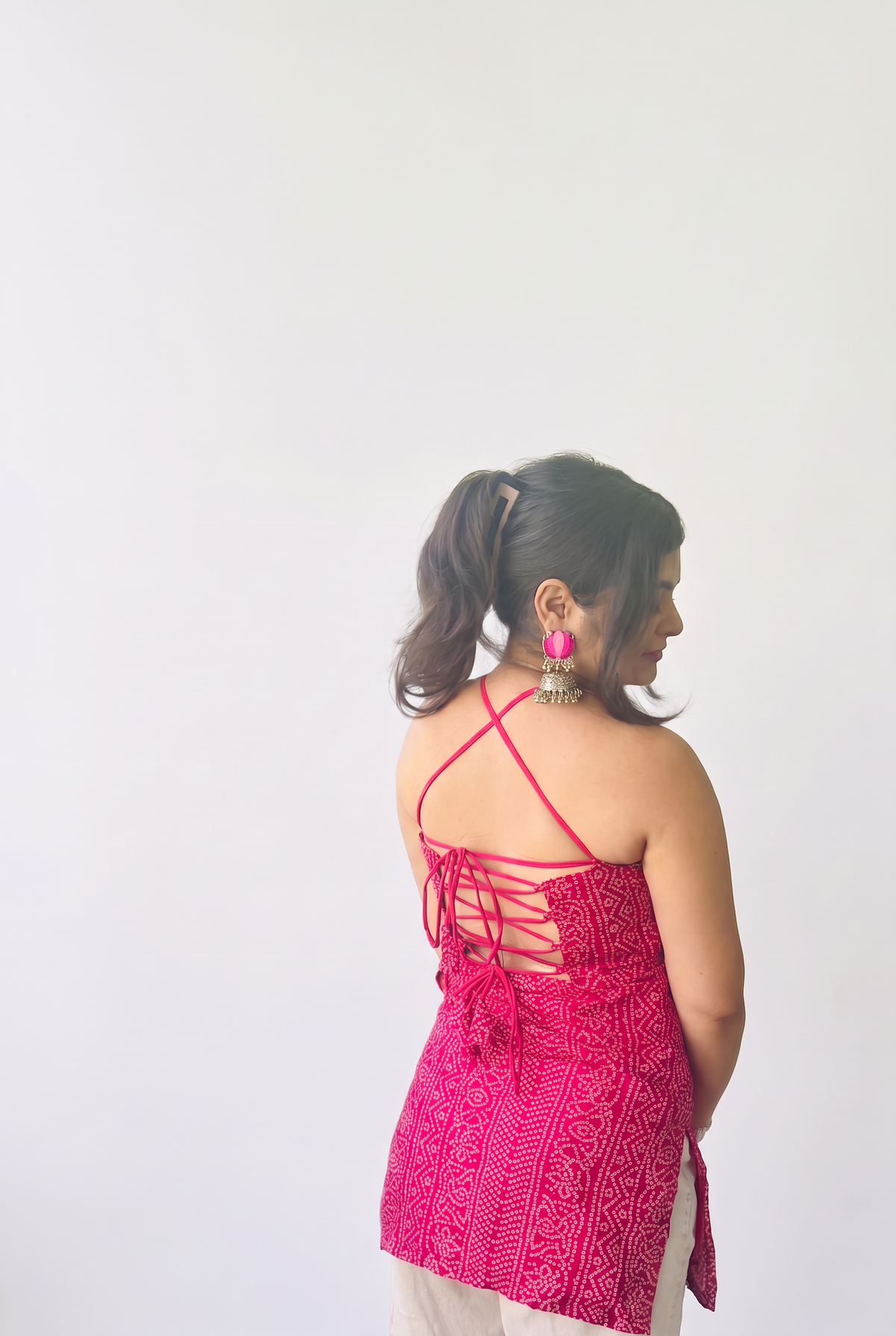 Rani Pink Bandhani Kurti