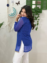 Indigo Kota Doria Kurti
