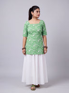 Aafreen Corset Kurti – Mint Bloom