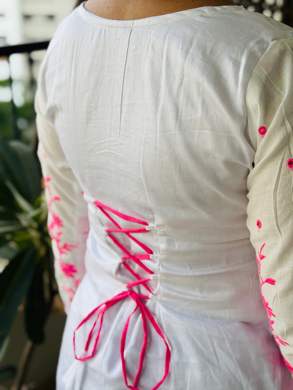 Aadhya Pink Chikankari Corset Kurti