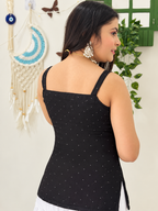 Black Zaria Swarovski Kurti