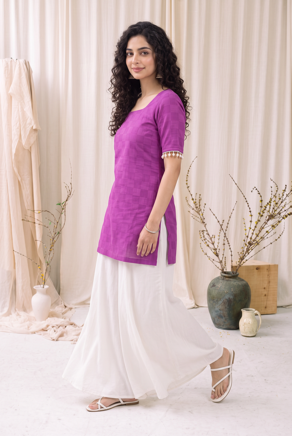 Lavina Pearl Sleeve Kurti