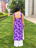 Lavender Bloom Coin-Back Kurti