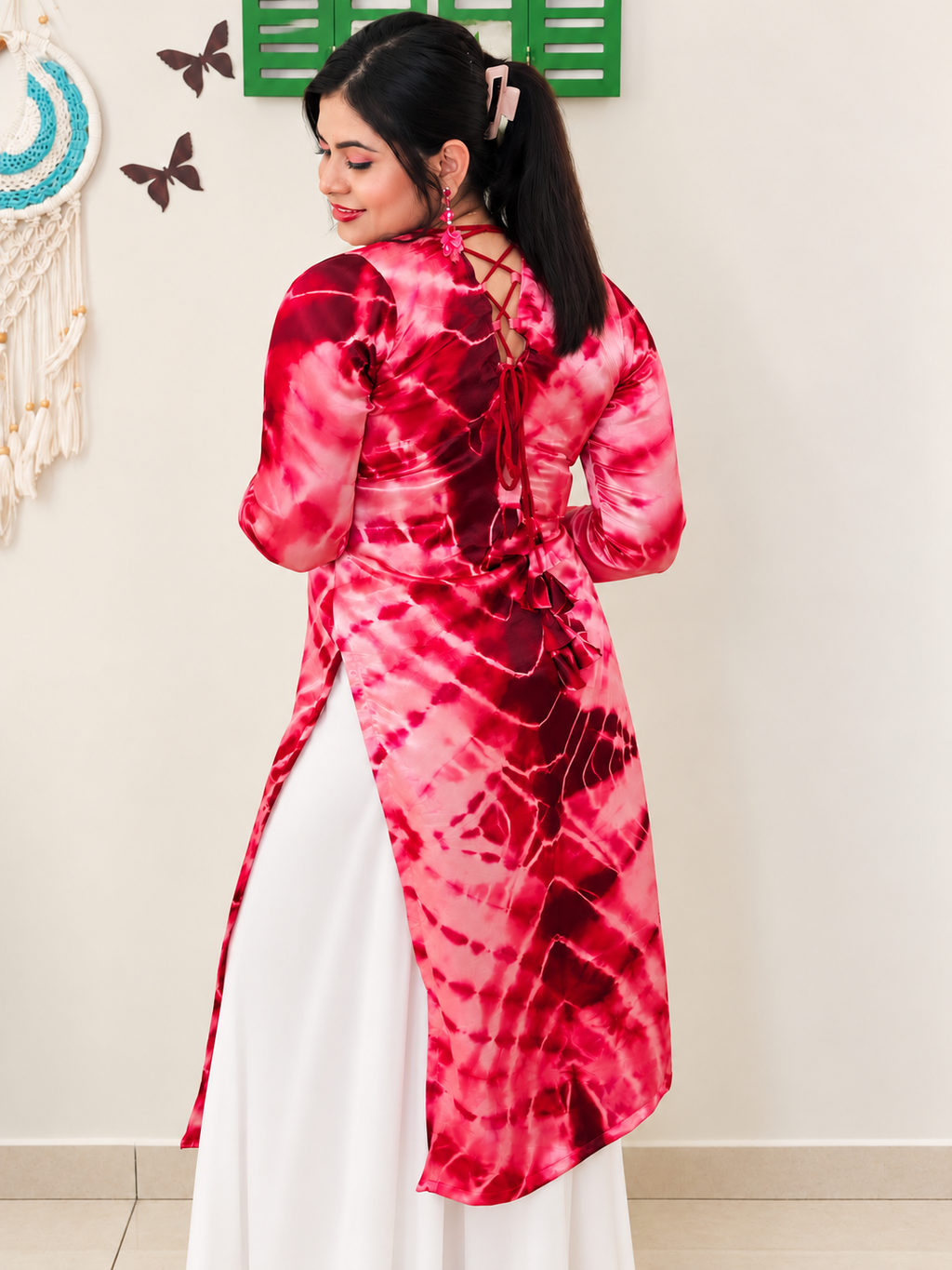 Rosy Tie-Dye Kurti