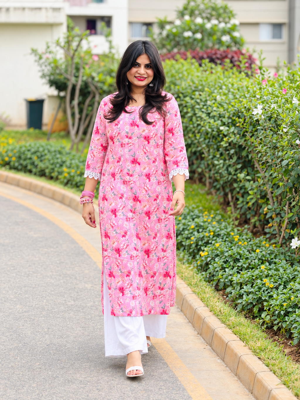 Khushboo Floral Lace Kurti