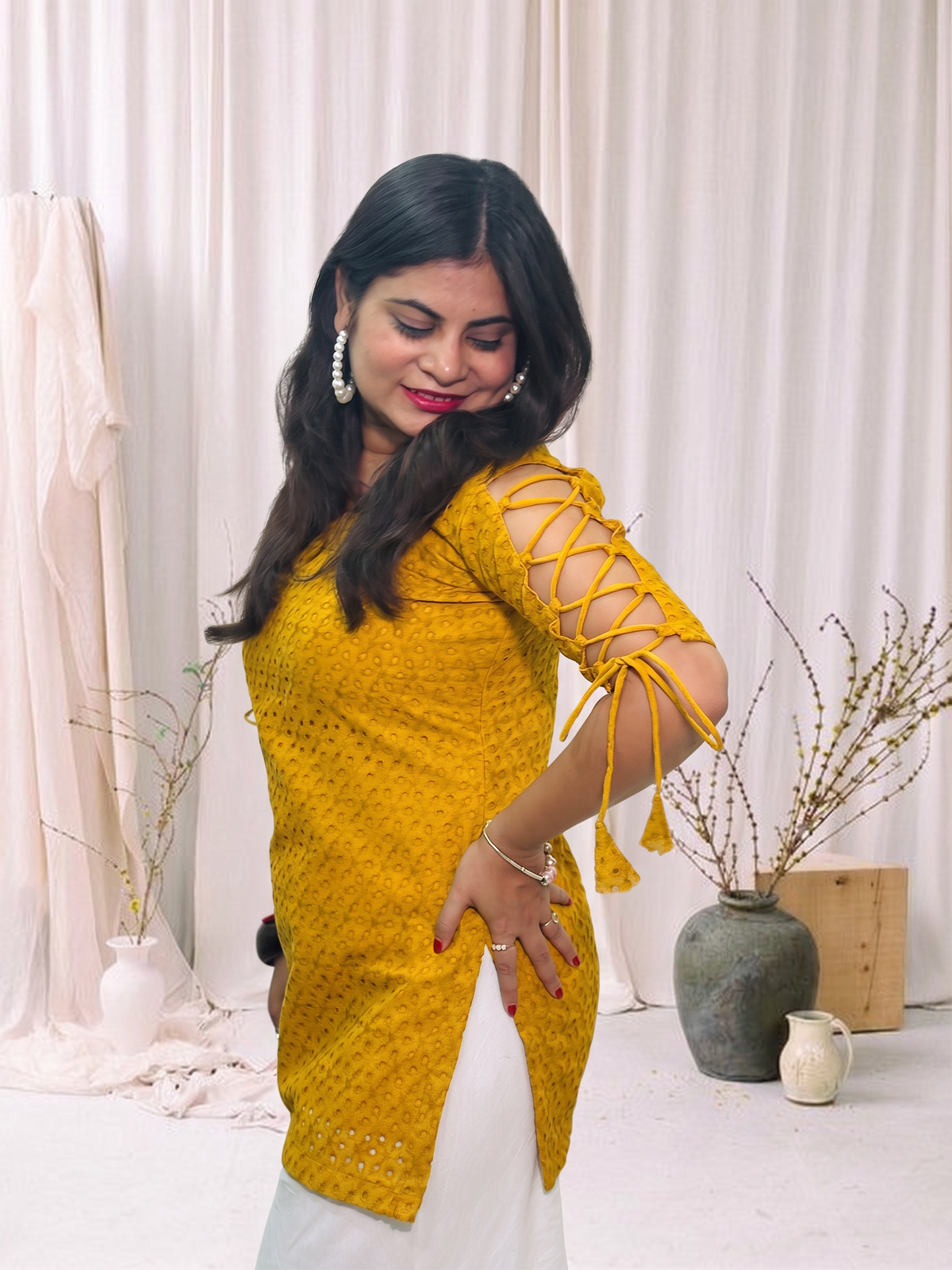 Sunflower Dori Sleeve Kurti 🌻