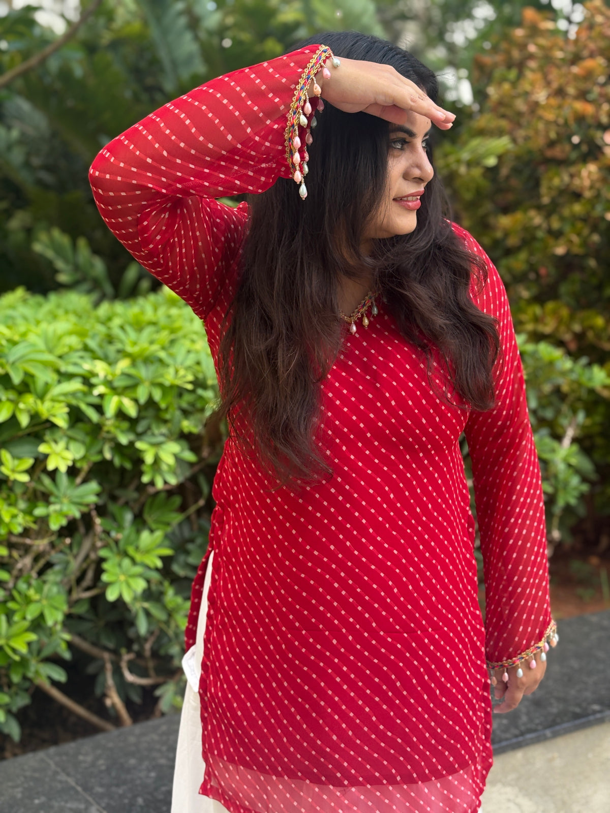 Ruhani Ruby Kota Doria Kurti