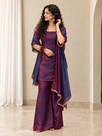 Sajni Corset Palazo Suit Set – Wine Blue