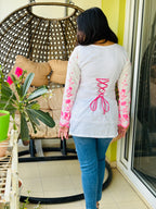Aadhya Pink Chikankari Corset Kurti