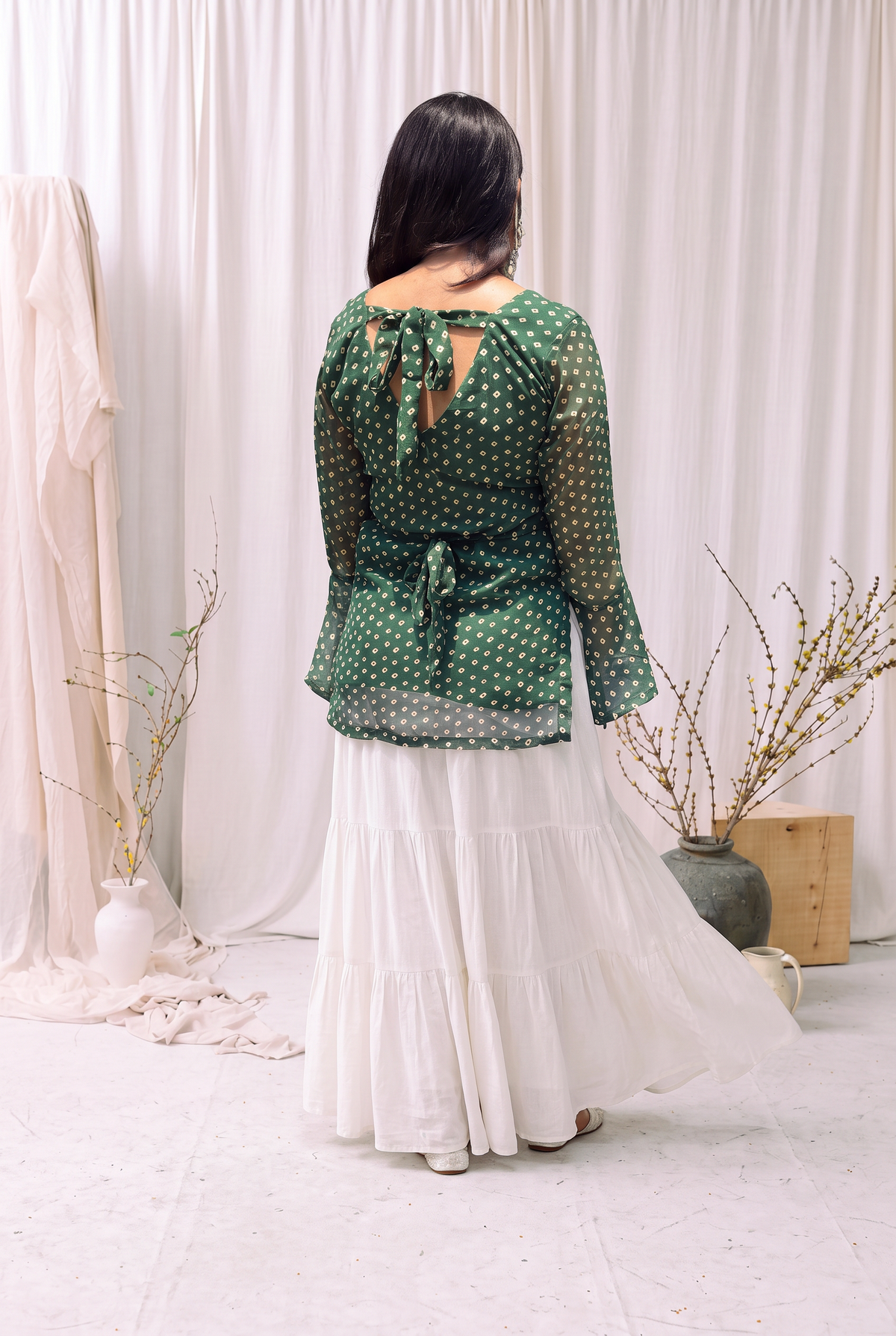 Bhuva Chauk Bandhani Kurti