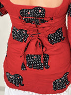 Nyra Red – Laddu Lace Corset Kurti