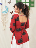 Nyra Red – Laddu Lace Corset Kurti