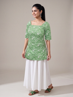 Aafreen Corset Kurti – Mint Bloom