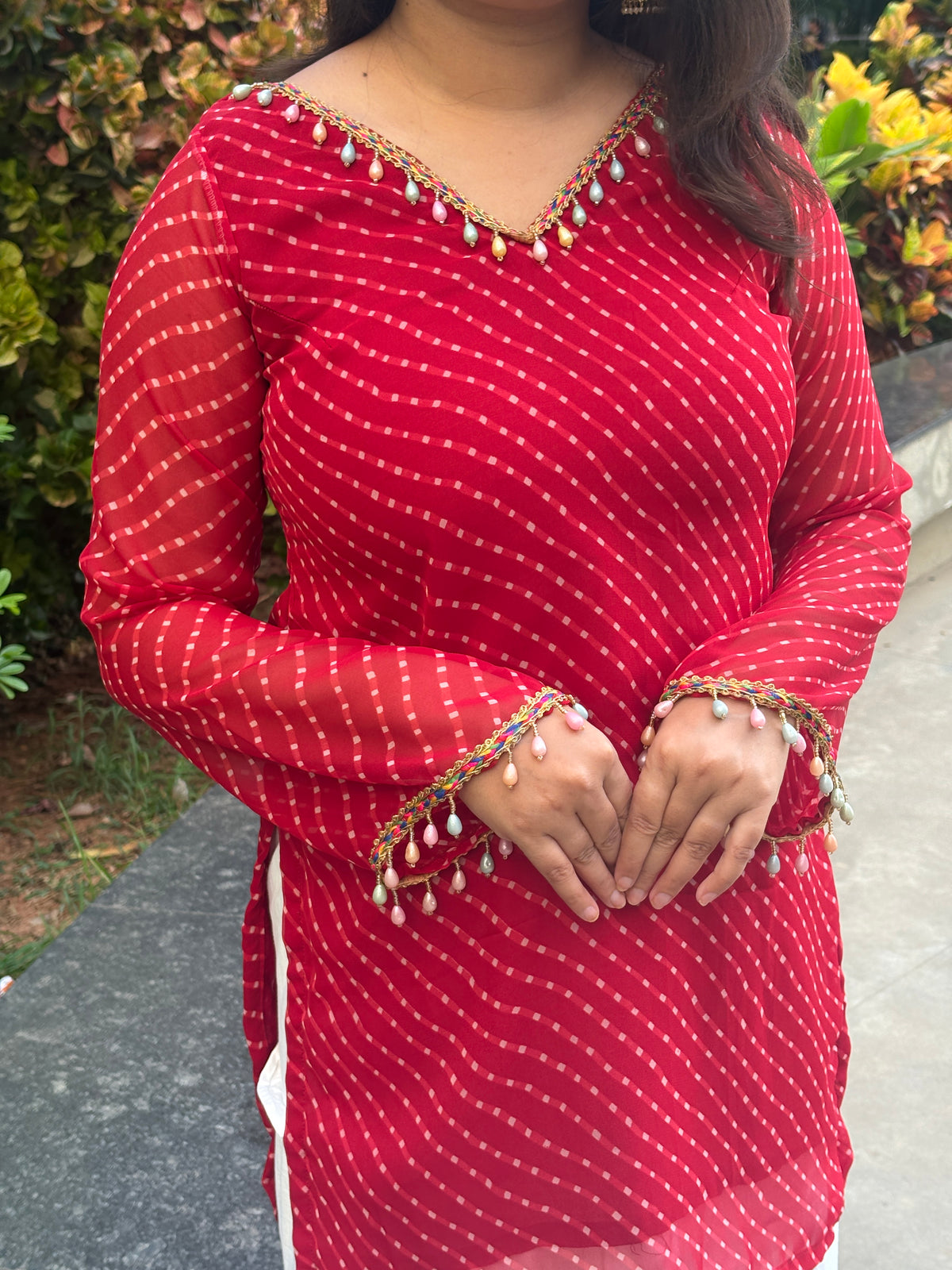 Ruhani Ruby Kota Doria Kurti