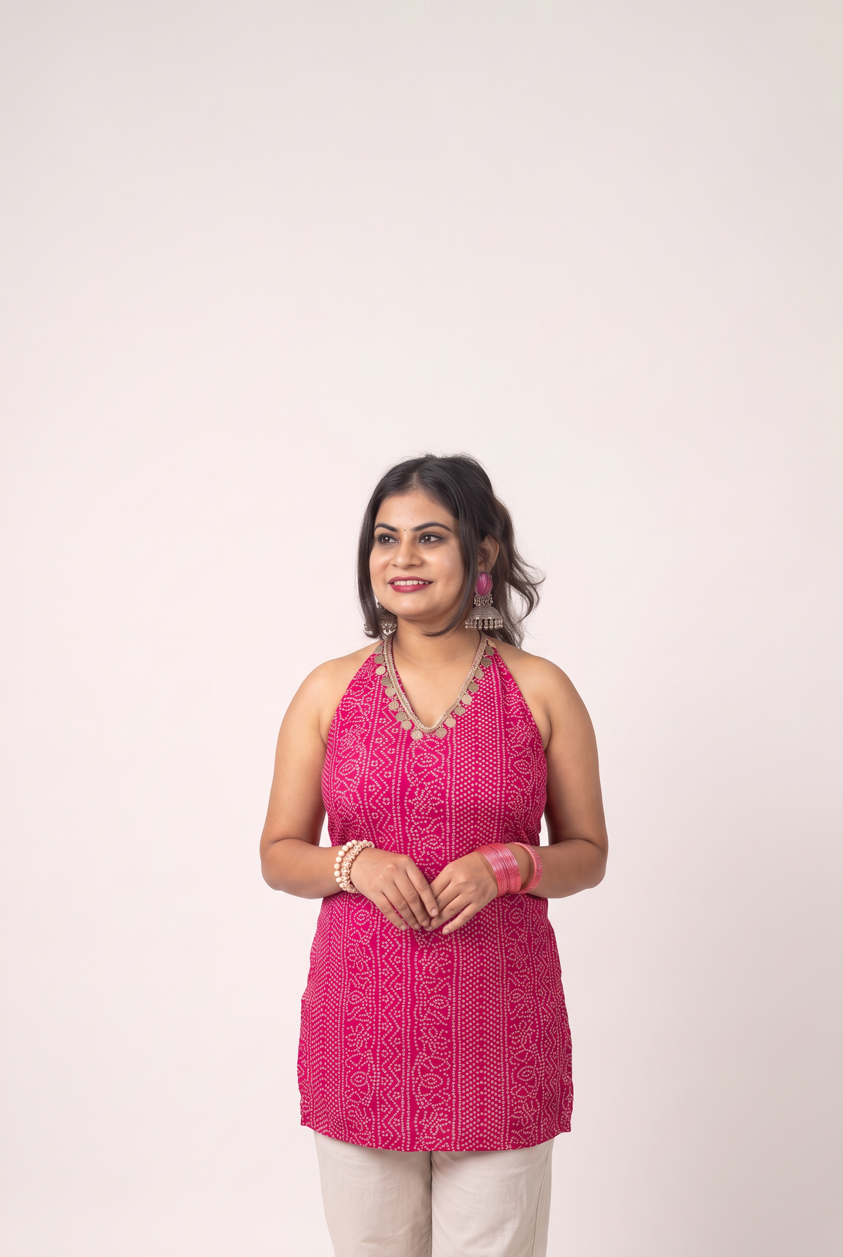 Rani Pink Bandhani Kurti