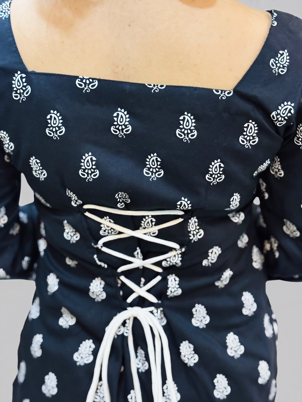 Black Pearl Bell Sleeve Kurti
