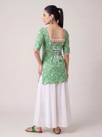 Aafreen Corset Kurti – Mint Bloom