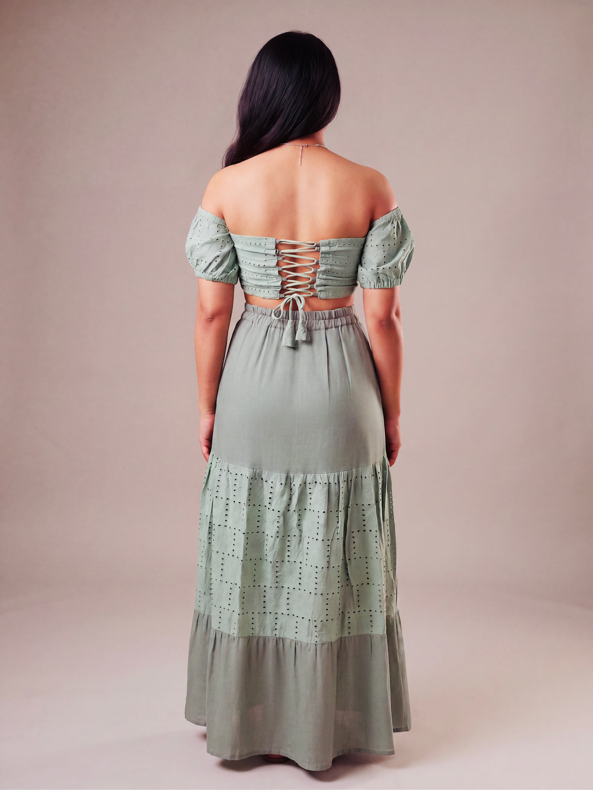 Mint Muse Chikankari Skirt Set