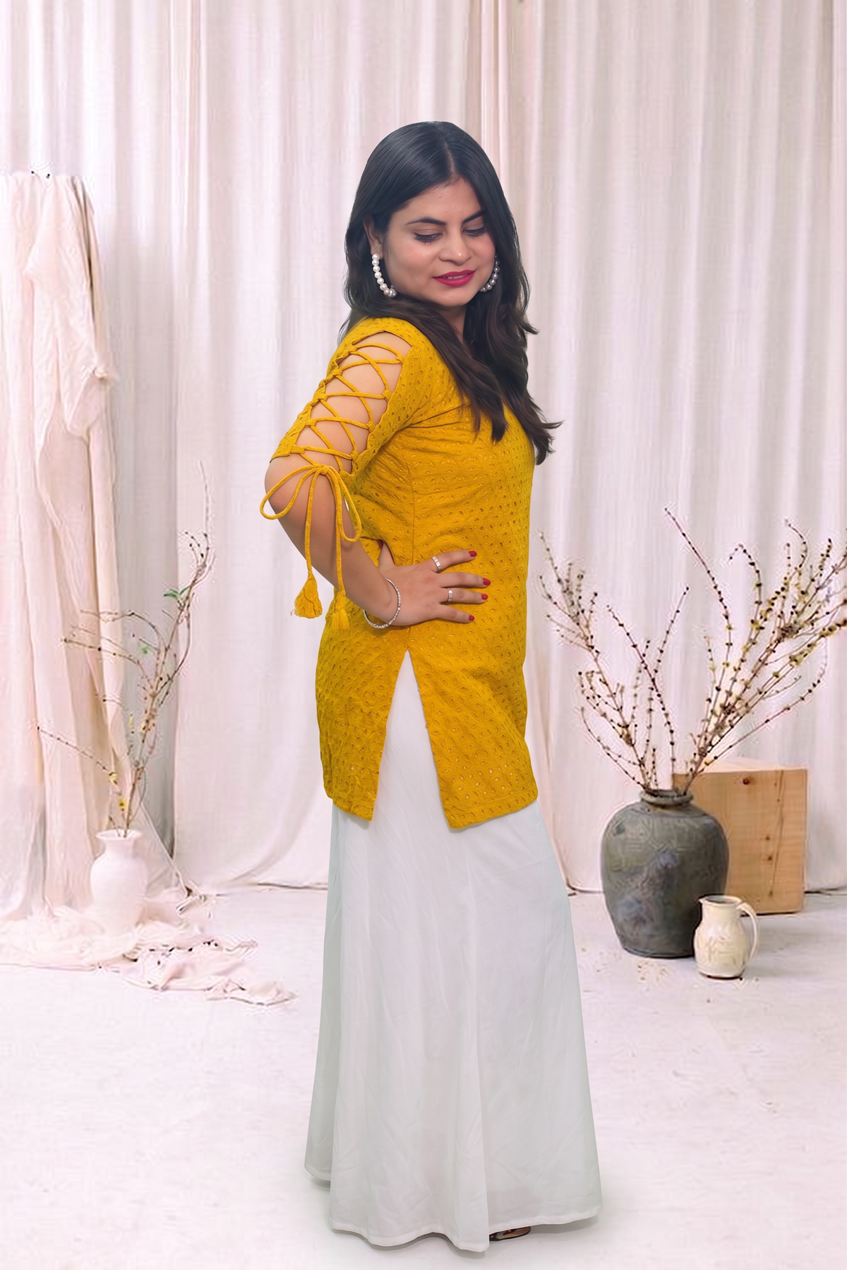 Sunflower Dori Sleeve Kurti 🌻