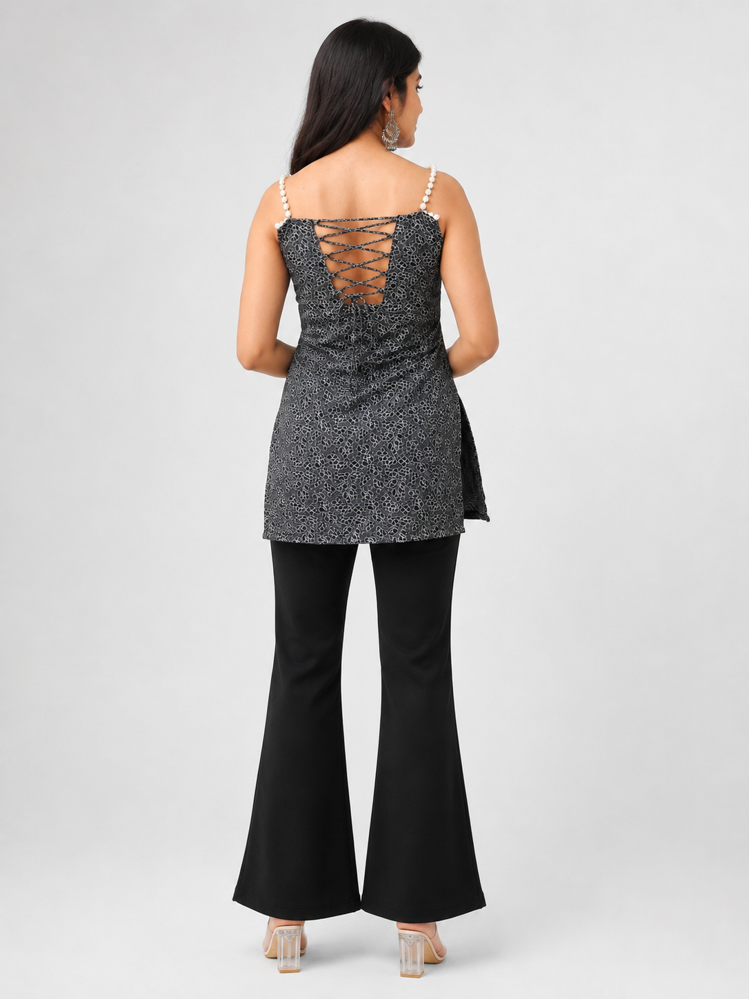 Beaded Strap with Corset Back