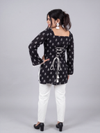 Black Pearl Bell Sleeve Kurti