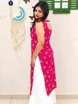 Suhani Shell Lace Kurti - Pink