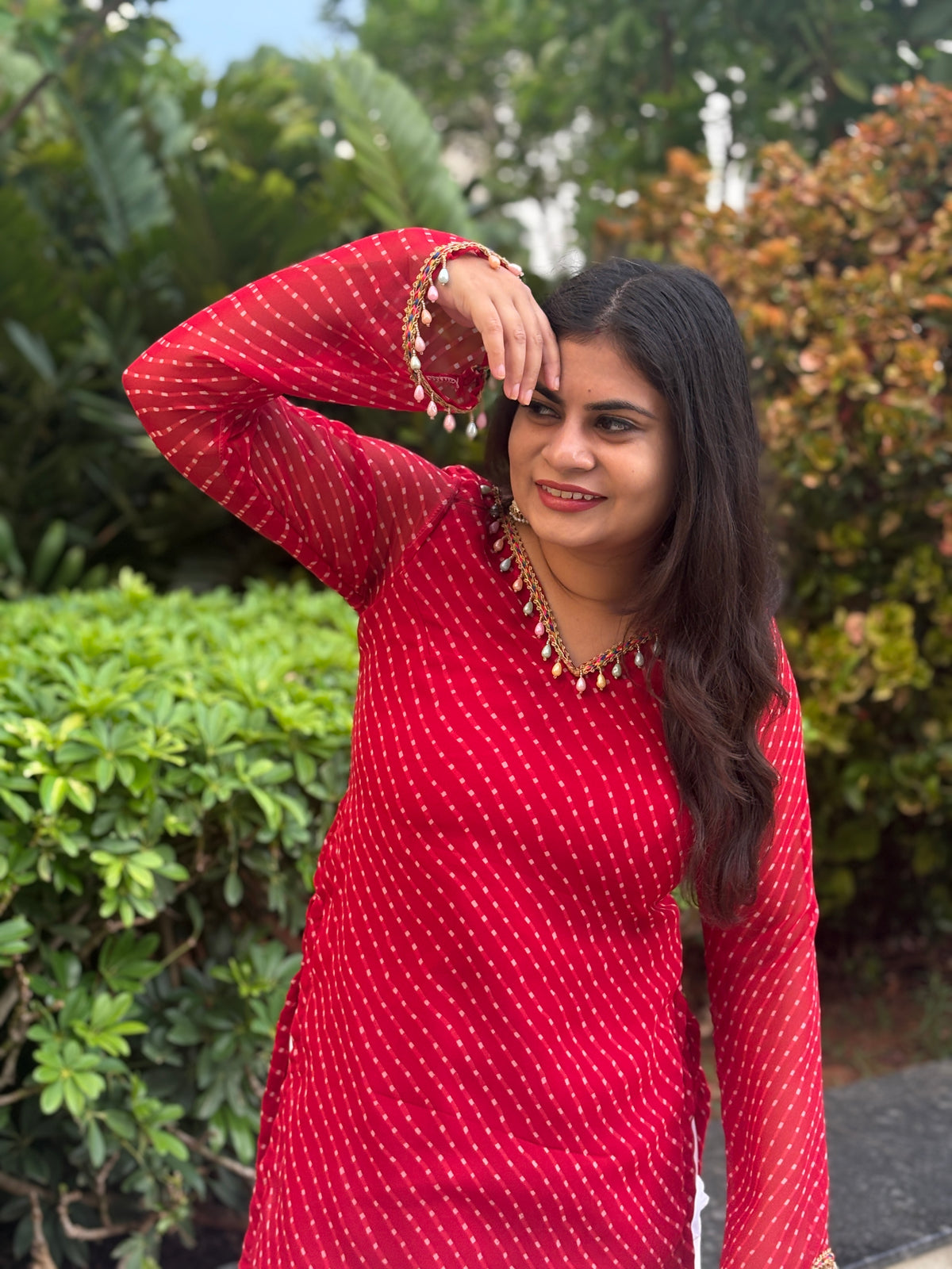 Ruhani Ruby Kota Doria Kurti