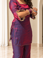 Sajni Corset Palazo Suit Set – Wine Blue