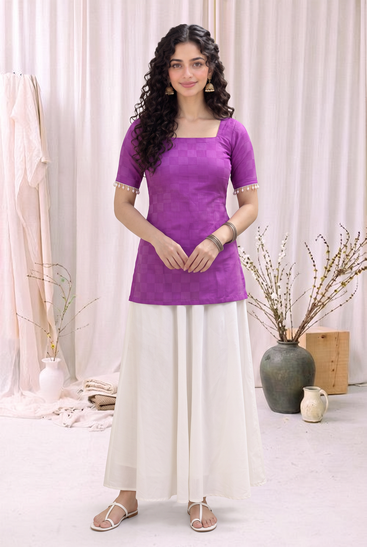 Lavina Pearl Sleeve Kurti