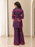 Sajni Corset Palazo Suit Set – Wine Blue
