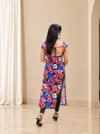 Midnight Bloom Shell-Back Long Kurti