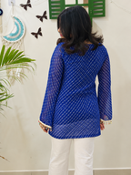 Royal Blue Kota Doria Kurti