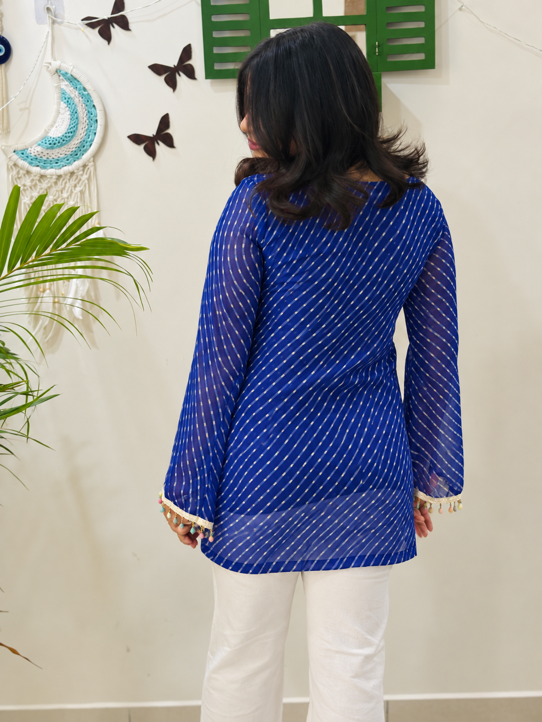 Royal Blue Kota Doria Kurti