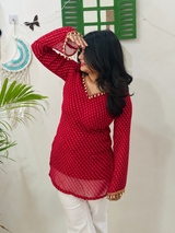 Ruhani Ruby Kota Doria Kurti