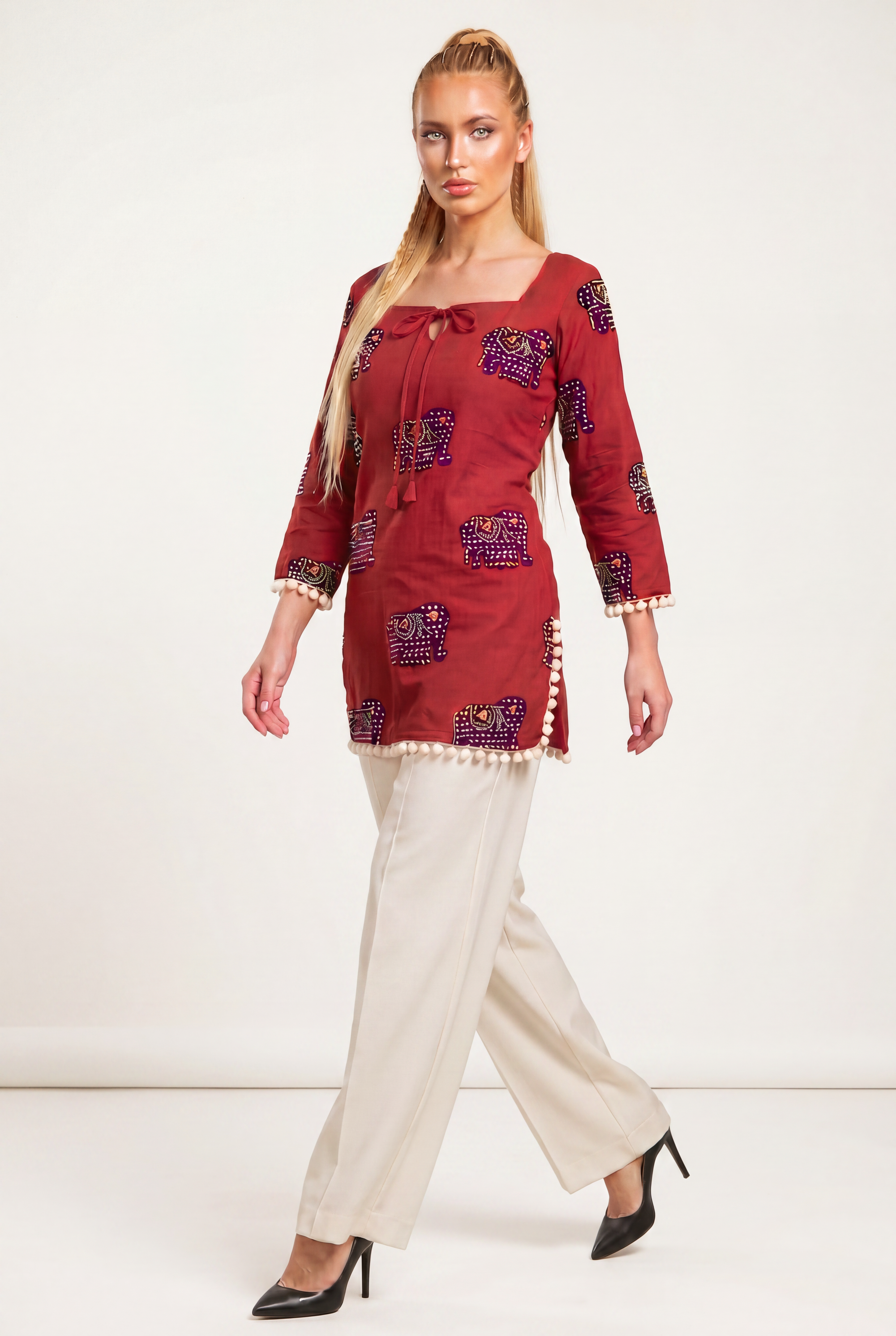 Nyra Red – Laddu Lace Corset Kurti