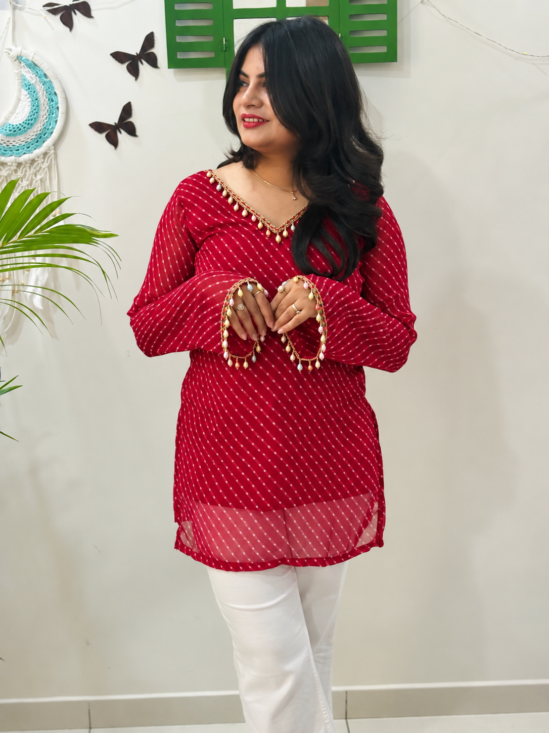 Ruhani Ruby Kota Doria Kurti