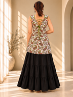 Mishthi Corset Kurti – White & Green