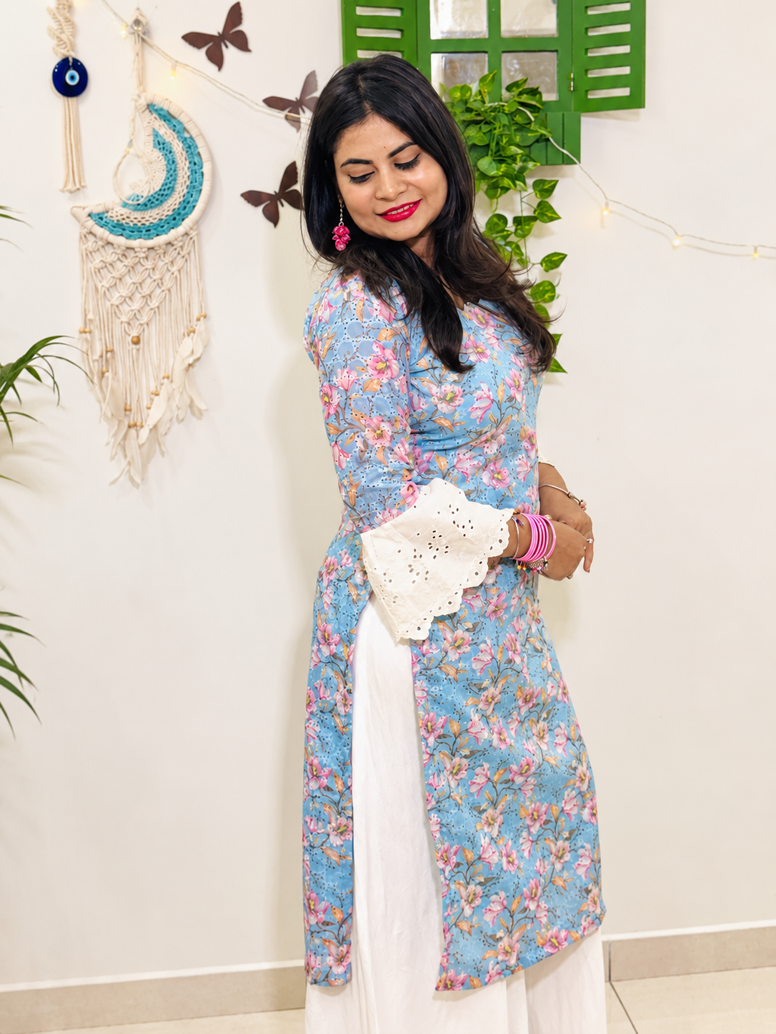 Khushi Floral Lace Kurti