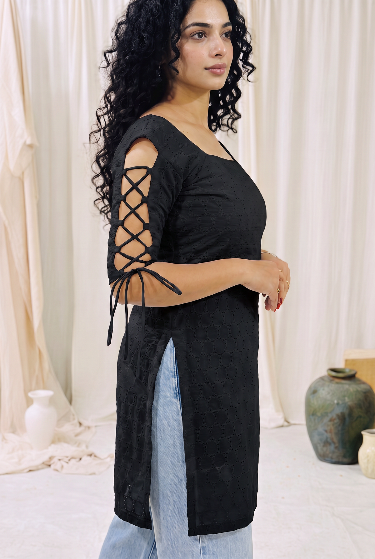 Sanwari Dori Sleeve Kurti
