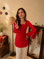 Diva Hot Red Corset Kurti