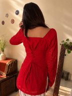 Diva Hot Red Corset Kurti