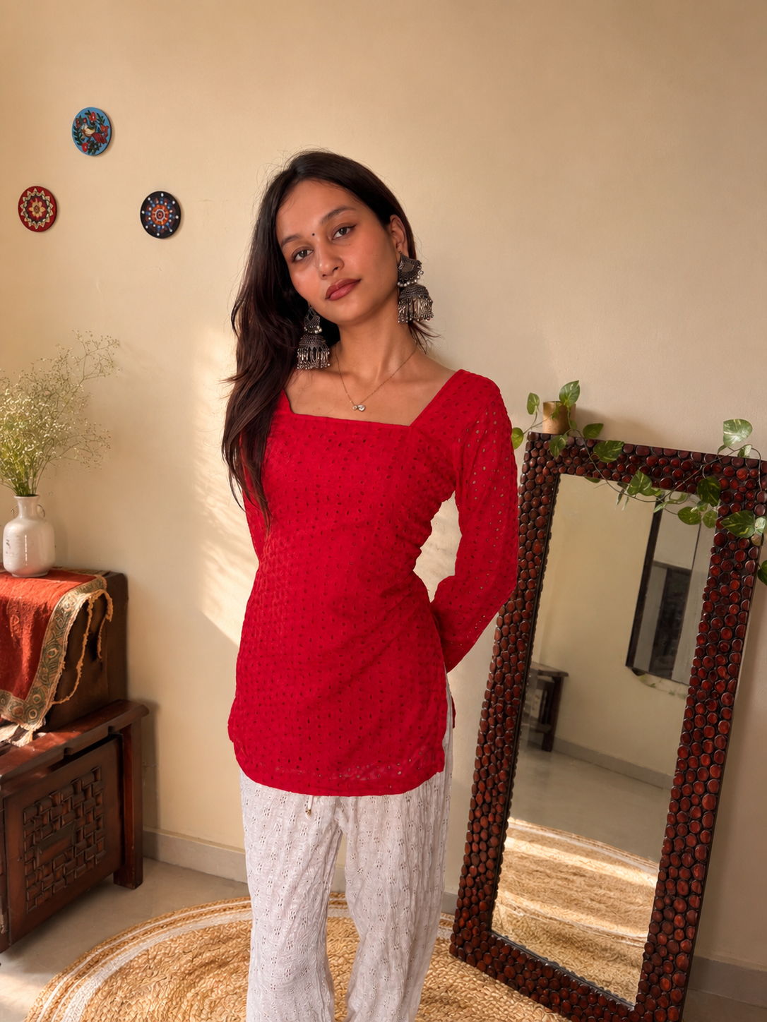 Diva Hot Red Corset Kurti