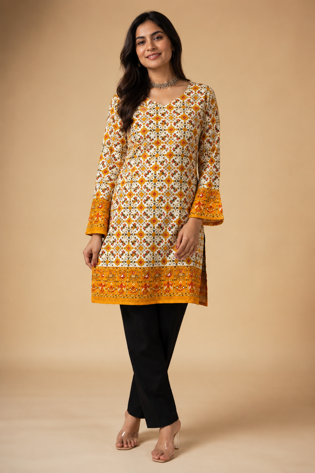 Siara Mustard Swarovski Kurti