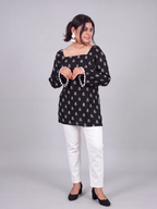 Black Pearl Bell Sleeve Kurti