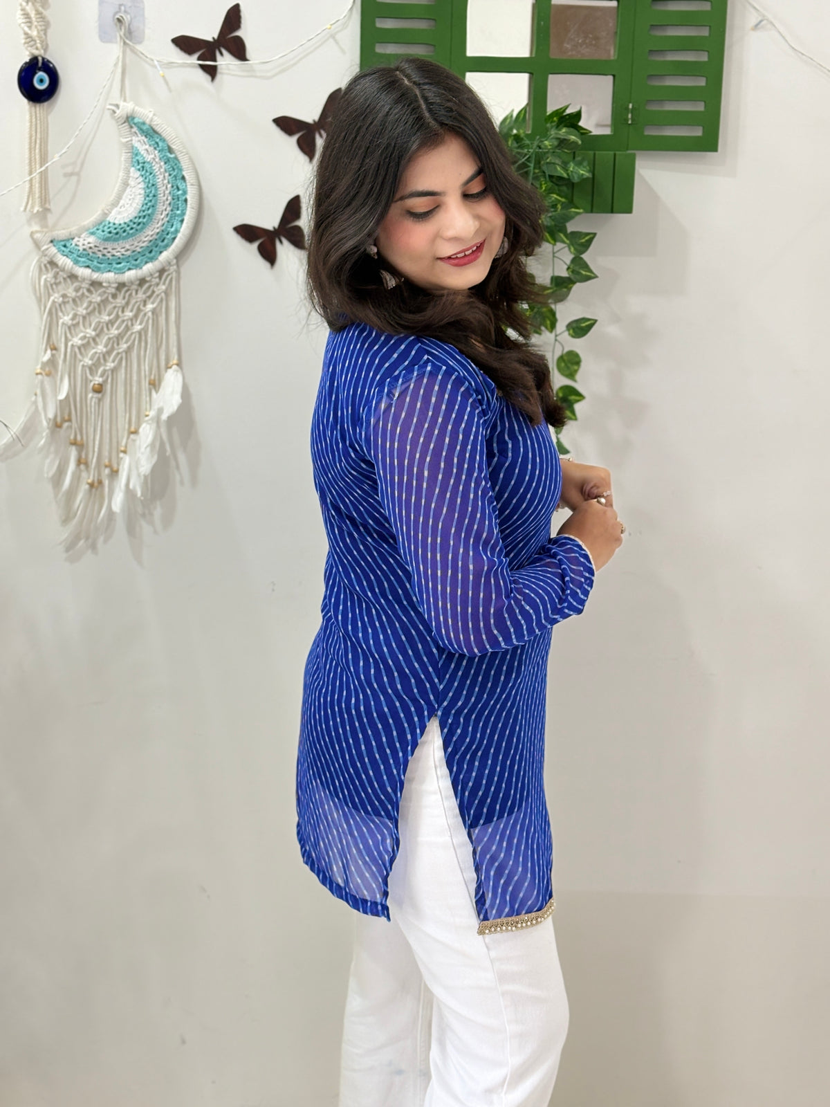 Indigo Kota Doria Kurti
