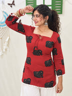 Nyra Red – Laddu Lace Corset Kurti