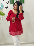 Ruhani Ruby Kota Doria Kurti